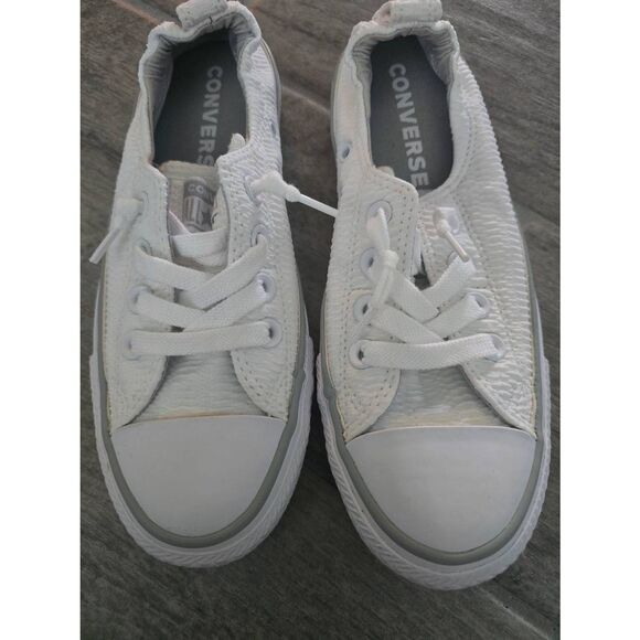 Women's Converse Chuck Taylor All Stars White Gray Textured Scrunch Back Size 6 - Picture 3 of 10